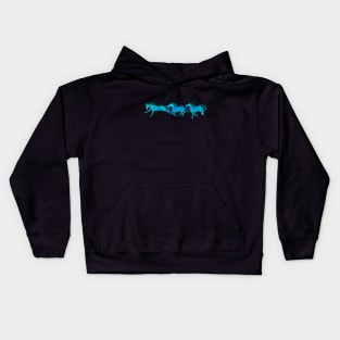 Aqua Horses Kids Hoodie